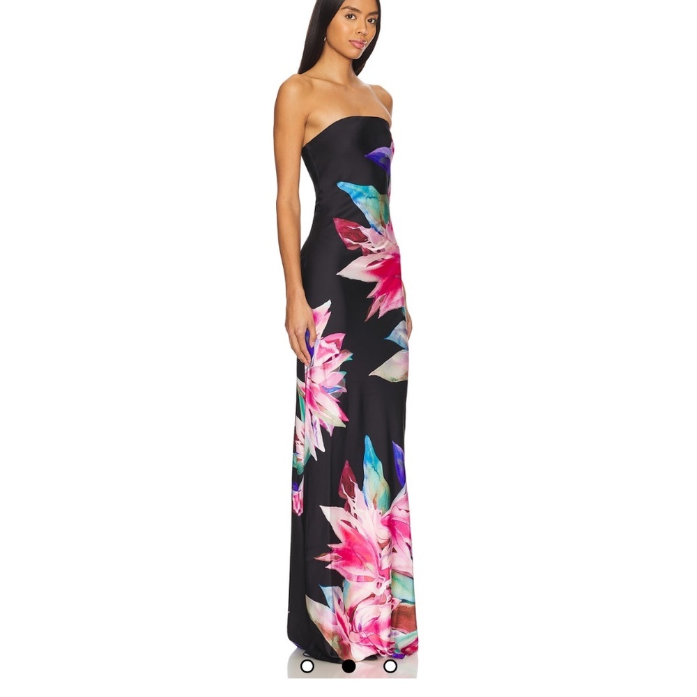 Rococo Sand Strapless Maxi Dress in Black Multi Small